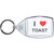 I Love Toast - Clear Plastic Key Ring Size Choice New