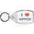 I Love Hippos - Clear Plastic Key Ring Size Choice New