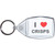 I Love Crisps - Clear Plastic Key Ring Size Choice New