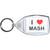 I Love Mash - Clear Plastic Key Ring Size Choice New
