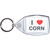 I Love Corn - Clear Plastic Key Ring Size Choice New