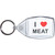 I Love Meat - Clear Plastic Key Ring Size Choice New