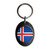 Iceland Flag - Plastic Oval Key Ring Iceland Flag - Plastic Oval Key Ring