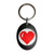 Pixel Heart - Plastic Oval Key Ring