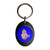 Blue Girl Robot - Plastic Oval Key Ring