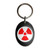Red Nuclear Symbol - Plastic Oval Key Ring