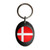 Denmark Flag - Plastic Oval Key Ring Denmark Flag - Plastic Oval Key Ring