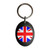 Union Jack UK Flag - Plastic Oval Key Ring