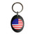 USA Flag - Plastic Oval Key Ring