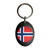 Norway Flag - Plastic Oval Key Ring