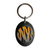 Tiger Print Pattern - Plastic Oval Key Ring