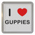 I Love Guppies - Plastic Tea Coaster / Beer Mat