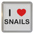 I Love Snails - Plastic Tea Coaster / Beer Mat I Love Snails - Plastic Tea Coaster / Beer Mat