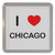 I Love Chicago - Plastic Tea Coaster / Beer Mat
