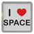 I Love Space - Plastic Tea Coaster / Beer Mat