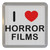 I Love Horror Films - Plastic Tea Coaster / Beer Mat