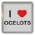 I Love Ocelots - Plastic Tea Coaster / Beer Mat I Love Ocelots - Plastic Tea Coaster / Beer Mat