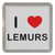 I Love Lemurs - Plastic Tea Coaster / Beer Mat
