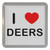 I Love Deers - Plastic Tea Coaster / Beer Mat