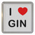 I Love Gin - Plastic Tea Coaster / Beer Mat I Love Gin - Plastic Tea Coaster / Beer Mat