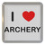 I Love Archery - Plastic Tea Coaster / Beer Mat