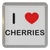 I Love Cherries - Plastic Tea Coaster / Beer Mat