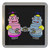 Black Robot Couple - Plastic Tea Coaster / Beer Mat