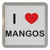 I Love Mangos - Plastic Tea Coaster / Beer Mat