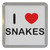 I Love Snakes - Plastic Tea Coaster / Beer Mat I Love Snakes - Plastic Tea Coaster / Beer Mat