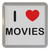 I love Movies - Plastic Tea Coaster / Beer Mat I love Movies - Plastic Tea Coaster / Beer Mat