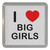 I Love Big Girls - Plastic Tea Coaster / Beer Mat