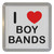 I Love Boy Bands - Plastic Tea Coaster / Beer Mat