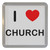 I love Church - Plastic Tea Coaster / Beer Mat