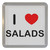 I Love Salads - Plastic Tea Coaster / Beer Mat