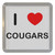 I Love Cougars - Plastic Tea Coaster / Beer Mat