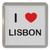 I Love Lisbon - Plastic Tea Coaster / Beer Mat