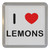 I Love Lemons - Plastic Tea Coaster / Beer Mat