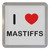 I Love Mastiffs - Plastic Tea Coaster / Beer Mat