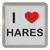 I Love Hares - Plastic Tea Coaster / Beer Mat I Love Hares - Plastic Tea Coaster / Beer Mat