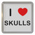 I love Skulls - Plastic Tea Coaster / Beer Mat