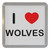 I Love Wolves - Plastic Tea Coaster / Beer Mat I Love Wolves - Plastic Tea Coaster / Beer Mat