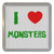 I Love Monsters - Plastic Tea Coaster / Beer Mat
