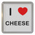 I Love Cheese - Plastic Tea Coaster / Beer Mat