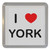 I Love York - Plastic Tea Coaster / Beer Mat