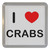 I Love Crabs - Plastic Tea Coaster / Beer Mat