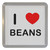 I Love Beans - Plastic Tea Coaster / Beer Mat