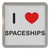 I Love Spaceships - Plastic Tea Coaster / Beer Mat