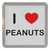 I Love Peanuts - Plastic Tea Coaster / Beer Mat
