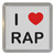 I love Rap - Plastic Tea Coaster / Beer Mat