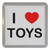 I Love Toys - Plastic Tea Coaster / Beer Mat